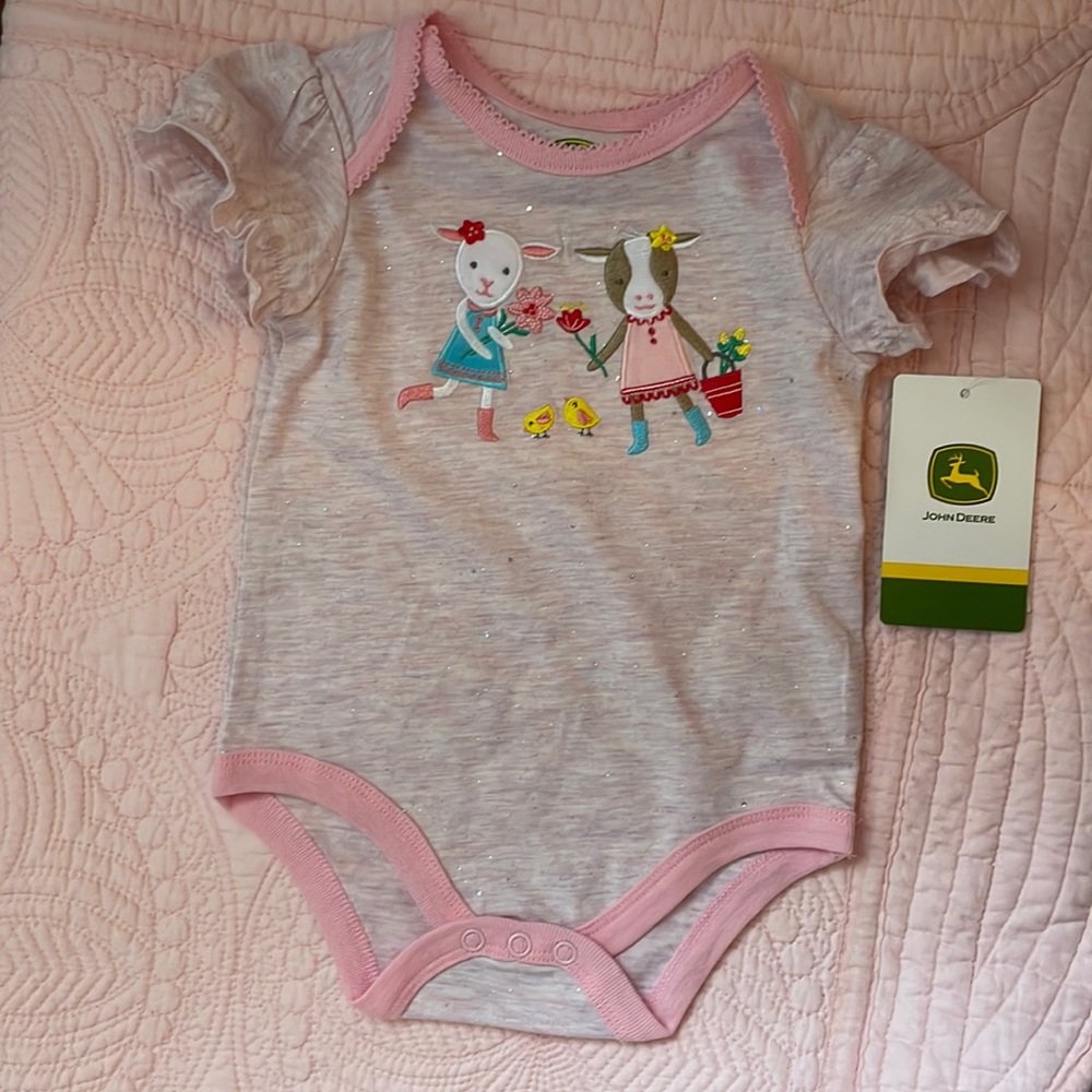 John Deere sparkly onesie